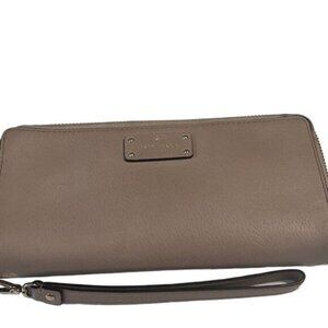 Kate Spade Wellesley Taupe Multiple Slots and Pockets Zip Around Long Wallet